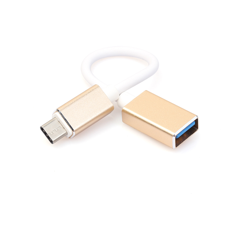 Metal Type-C USB 3.1 to USB 3.0 OTG Adapter Type C Data Cable Connector for Macbook - Golden