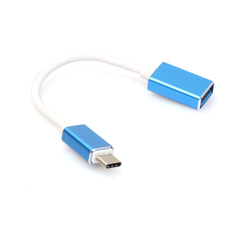 Metal Type-C USB 3.1 to USB 3.0 OTG Adapter Type C Data Cable Connector for Macbook - Blue