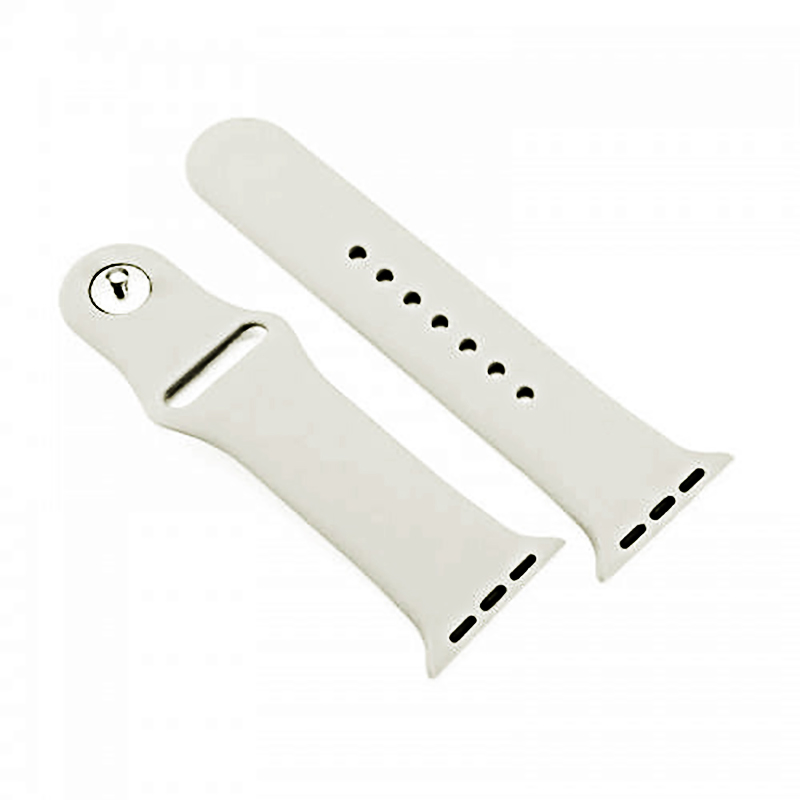 Soft Sillicone Rubber Watchband for Apple iWatch 38mm - Antique White