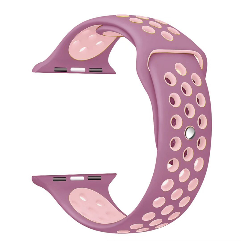 38mm Apple Watch Silicone Replacement Band Sport Edition Strap for Apple Watch 1 2 - Purple + White