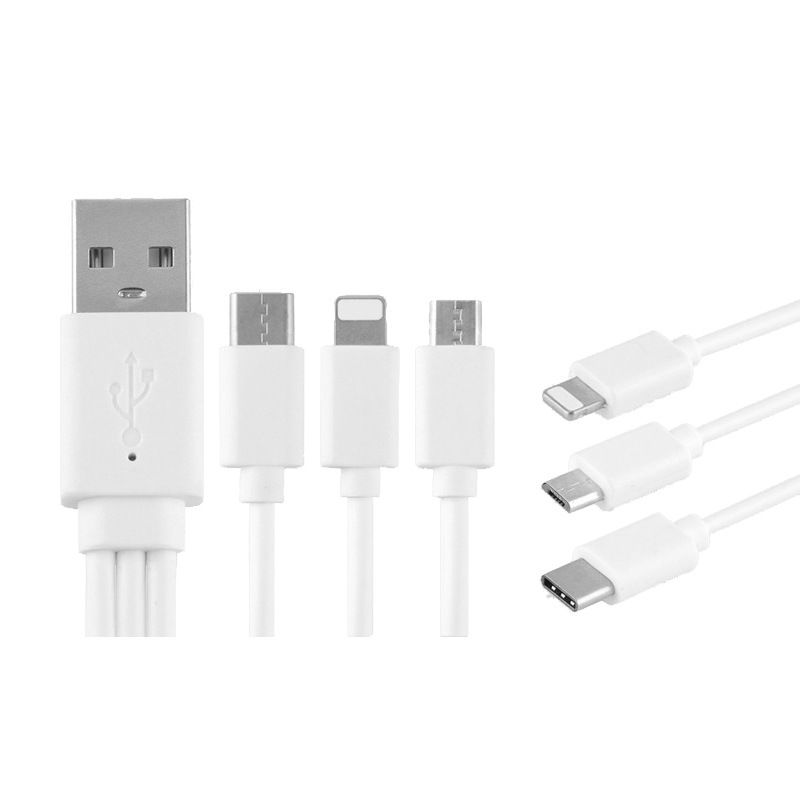 3 in 1 8Pin Lightning Micro USB Data Charging Cable for iPhone Samsung