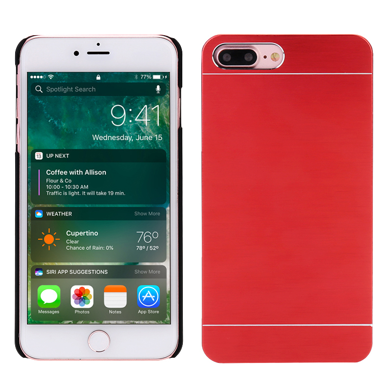 Ultra Thin Slim Fit Shockproof Protective Cover Aluminium Metal Case for iPhone 7/8 Plus - Red