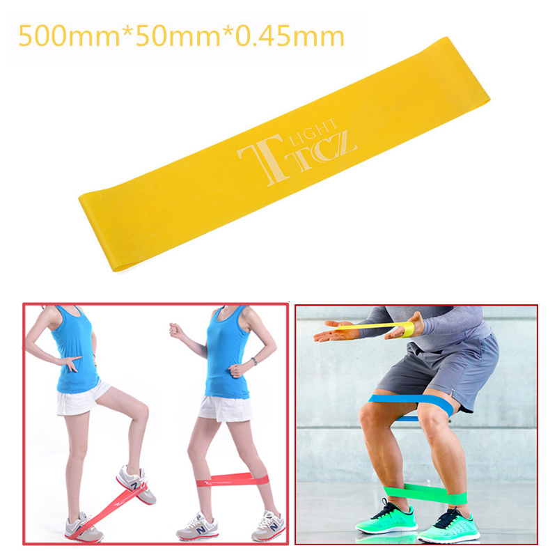 Exercise Fitness Resistance Bands Yoga Pilates Loop Training Crossfit Gym Strap - Yellow