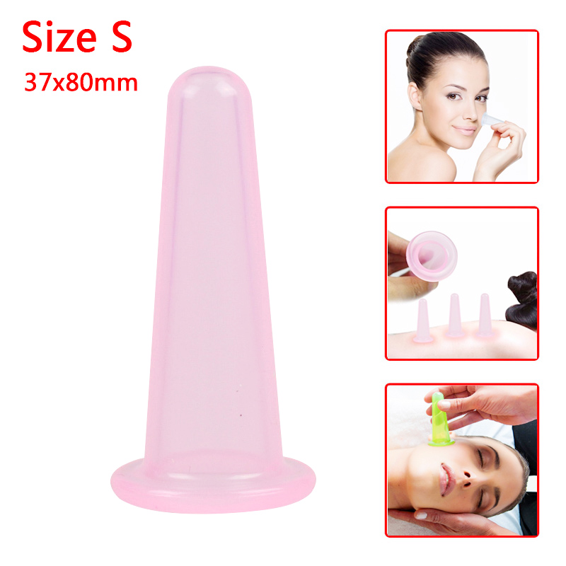 Silicone Anti Cellulite Massage Vacuum Therapy Body Facial Cup Cupping for Healthy Size S - Pink