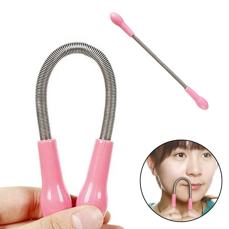 Face Facial Hair Spring Remover Epilator Stick Removal Threading Tool - Pink