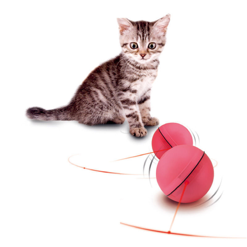 LED Laser Light Up Electronic Rolling Ball Toy for Your Lovely Pet Cat - Red