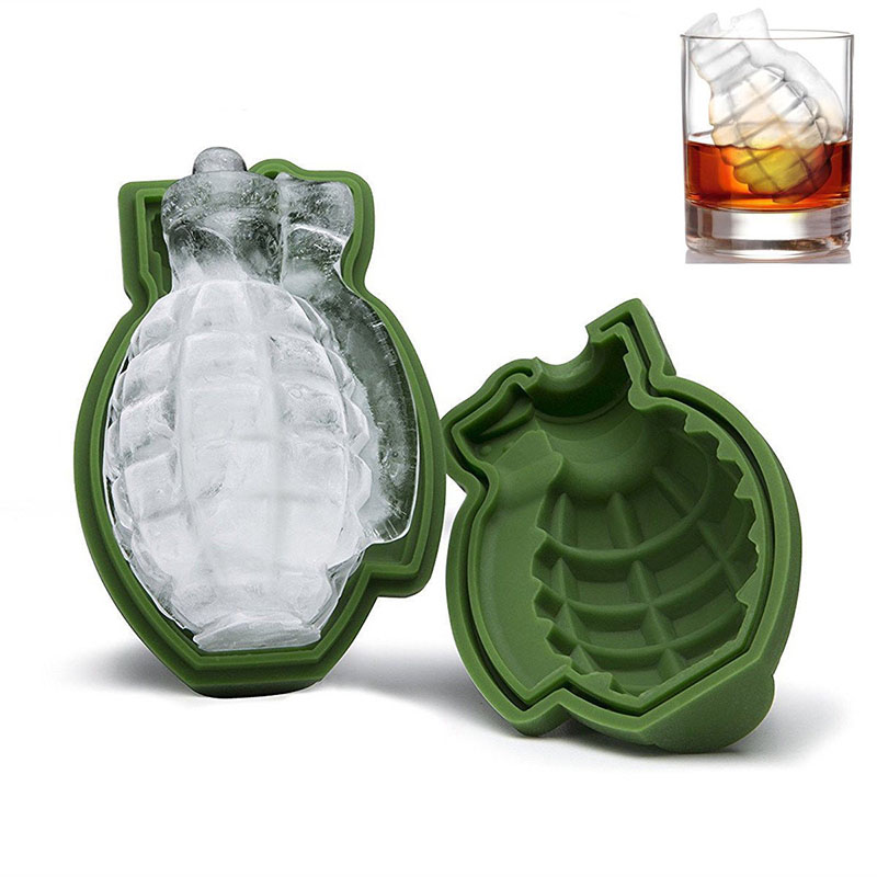 3D Grenade Shape Ice Cube Mold Maker Bar Party Silicone Tray Men Gift