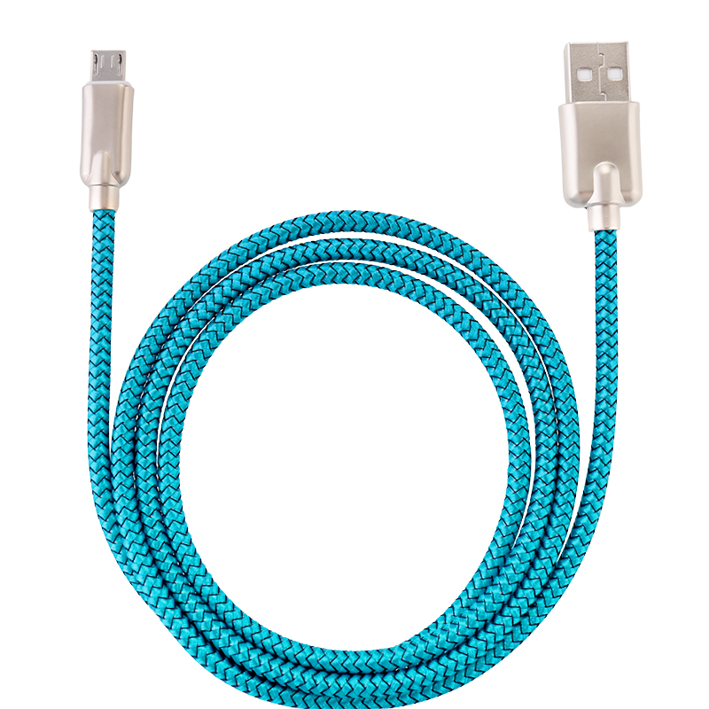 1M Braided Micro USB Charger Charging Data Cable Lead for Samsung Huawei HTC - Blue