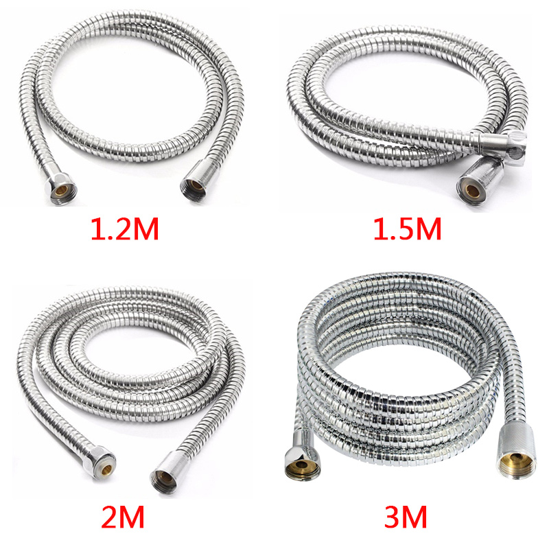 1.5M Stainless Steel Chrome Shower Bath Hose Flexible Replacement Shower Pipe