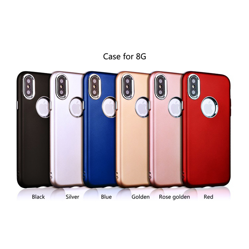 Matte Finish Metalized Buttons Soft TPU Case for Apple iPhone X/XS - Rose Gold
