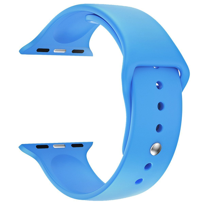 For Apple Watch 42mm Silicone Sport Strap Wristwatch Band Wristband - Blue