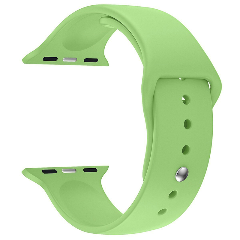 For Apple Watch 42mm Silicone Sport Strap Wristwatch Band Wristband - Ice Green
