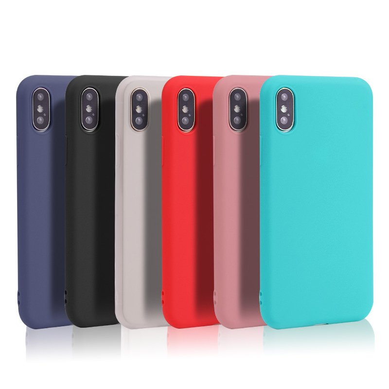 Soft TPU Frosted Case Slim Fit Rubber Silicone Full Protective Phone Case Cover for iPhone X/XS - Dark Blue