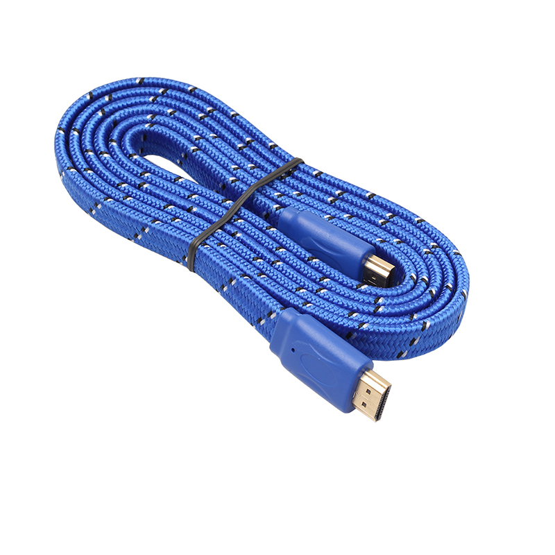 1.8M High Speed Flat Noodle HDMI to HDMI Cable Lead for HDTV Video TV - Blue