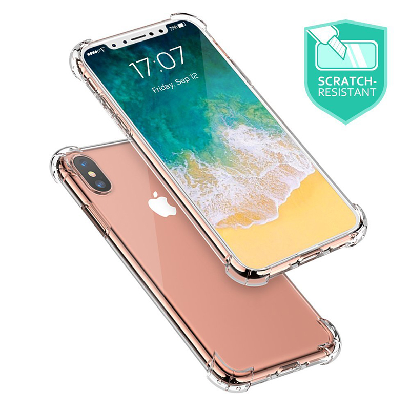 Soft TPU Shock Absorption Crystal Ultra Clear Cover Case for Apple iPhone X/XS