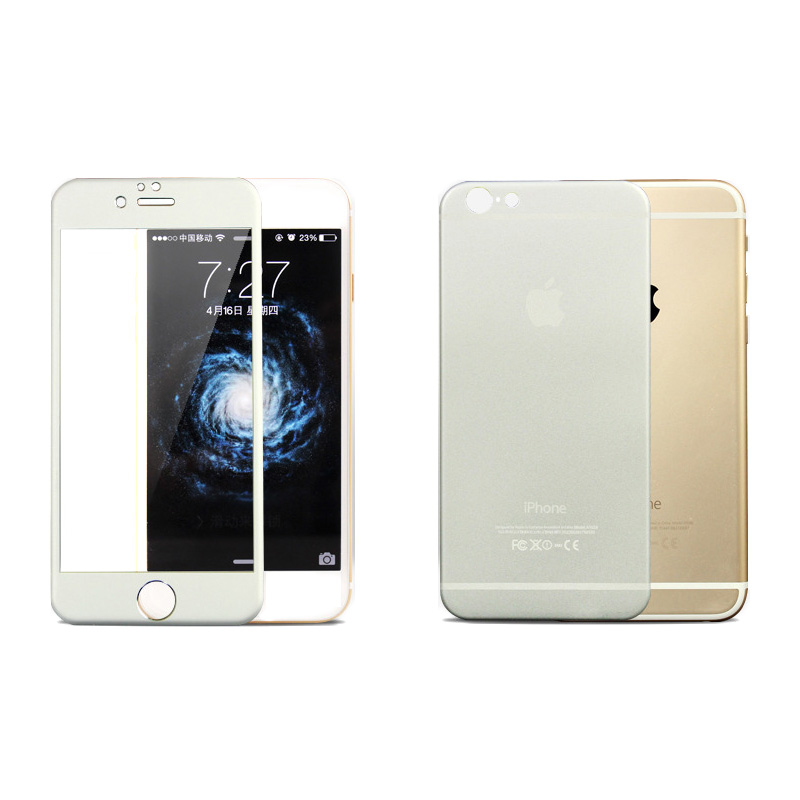 iPhone 6 Plus Protector Front Tempered Glass + Back Titanium Alloy Protector
