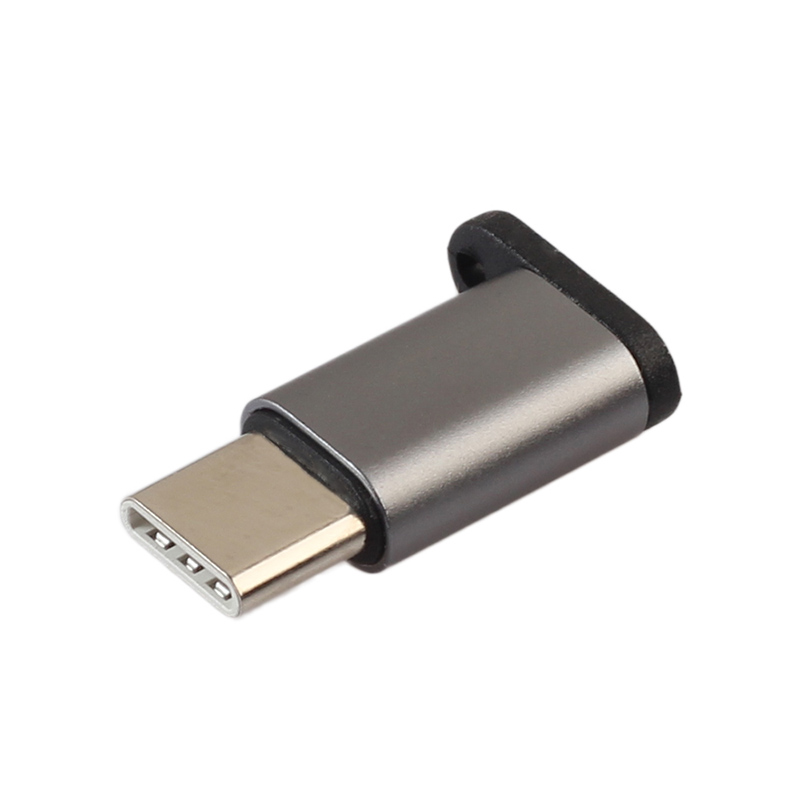 USB 3.1 Type C Male to Micro USB 2.0 Female Adapter for USB-C Devices - Gray