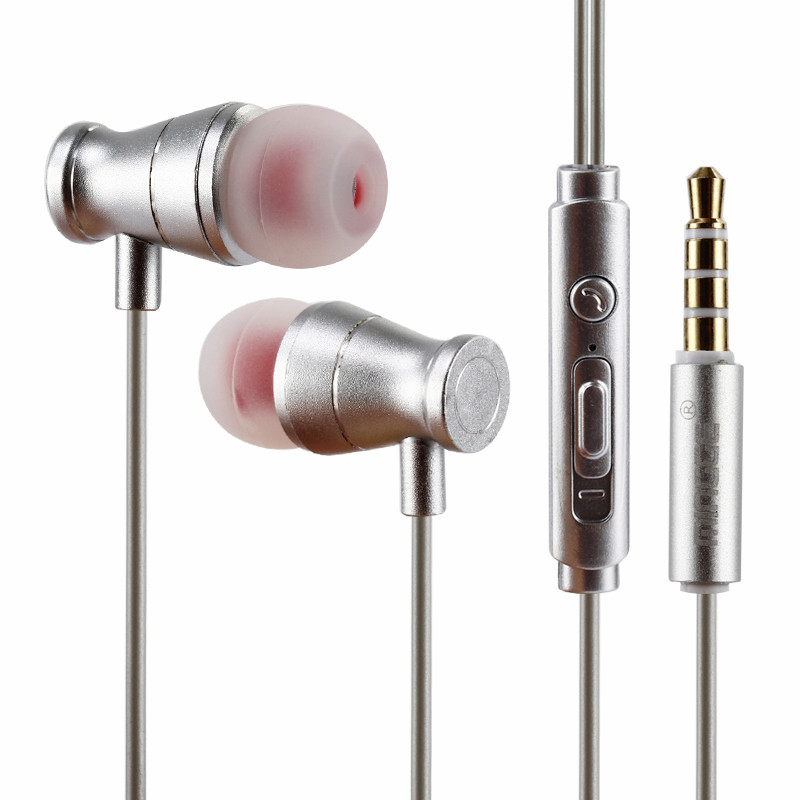 3.5mm Metal Earphone Super Bass Subwoofer In-Ear Earbuds with Mic