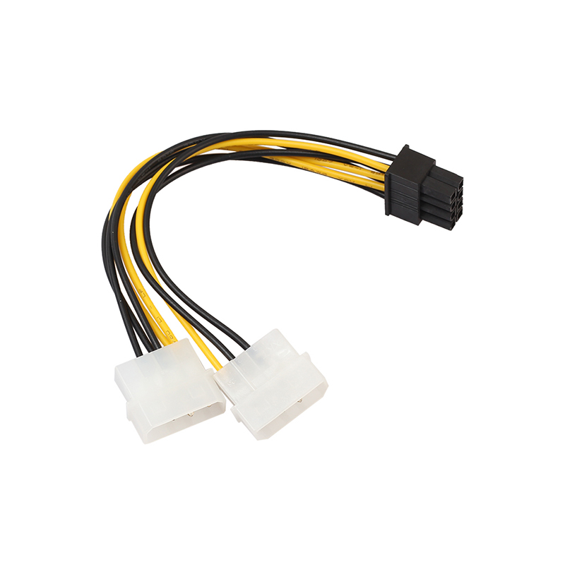 8-Pin PCI- E to Dual 4Pin Molex Power Supply Extension Cable