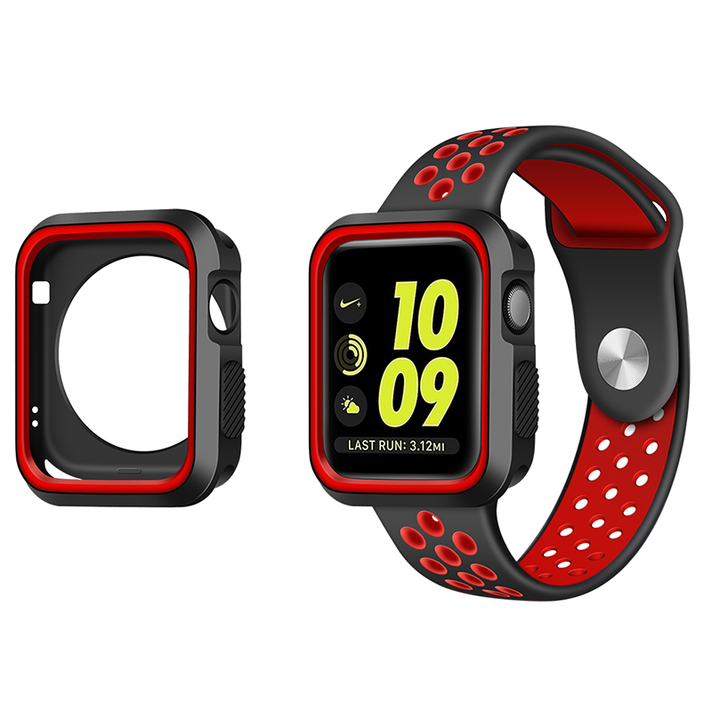 iWatch Sport Strap Wristwatch + Bumper Case for Apple Watch 38mm