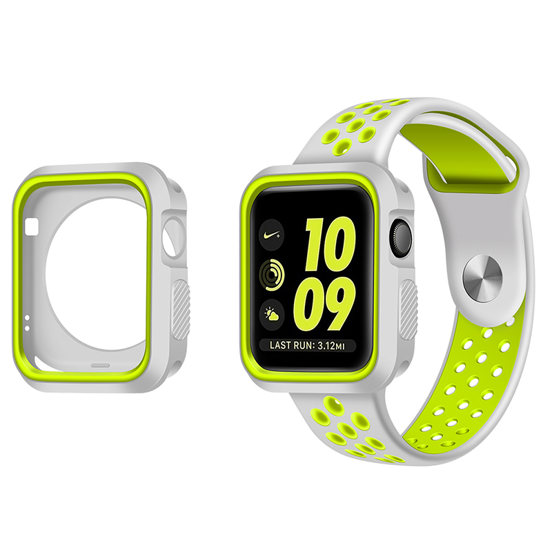 iWatch Sport Strap Wristwatch + Bumper Case for Apple Watch 38mm