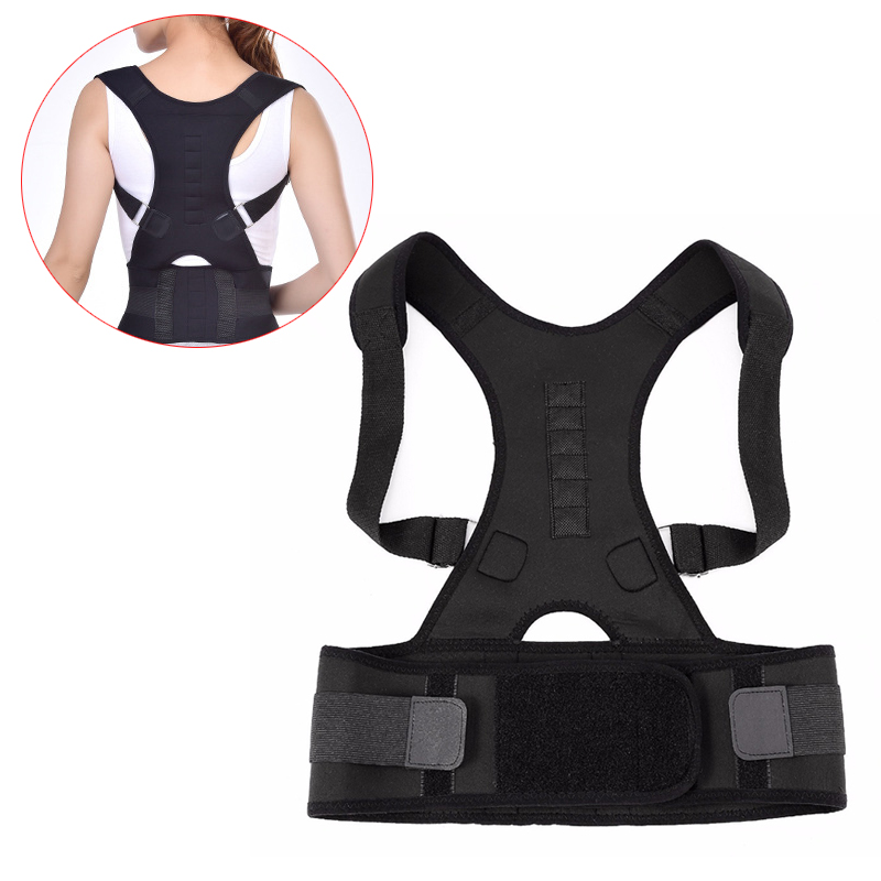 Size M Magnetic Back Spine Shoulder Posture Support Corrector Brace Belt