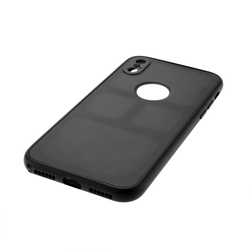 Full Back Cover Soft Silicone TPU Protective Phone Case for iPhone X/XS - Black