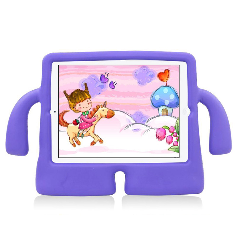 Children Kids Safe Rubber Shockproof EVA Foam Stand Case Cover for iPad Air/Air 2 - Purple