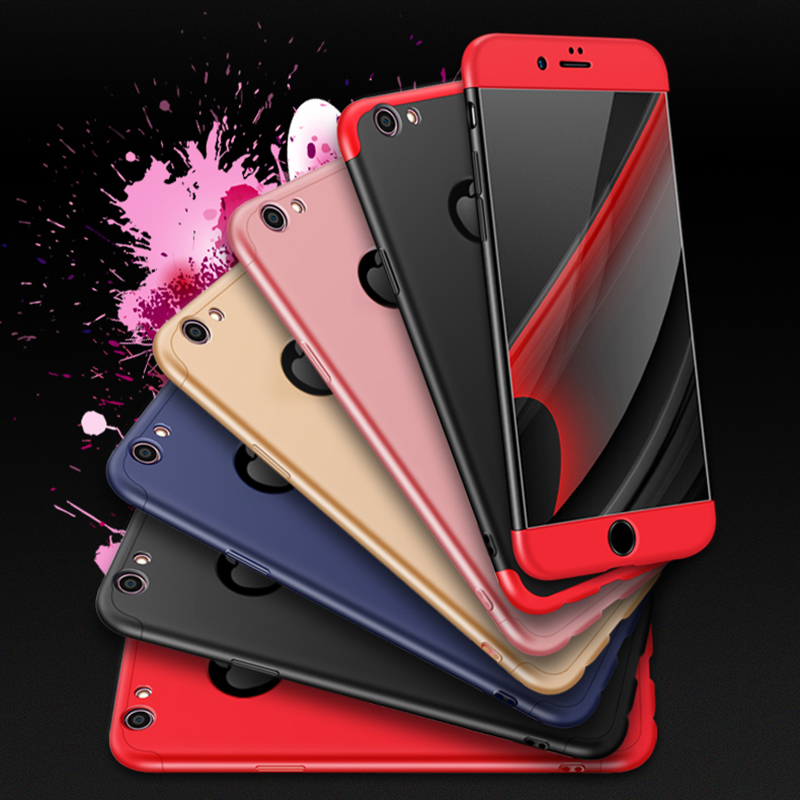Ultra Thin Hybrid 360 Degree Shockproof Hard Back Case Cover for iPhone 6 6S - Black + Red