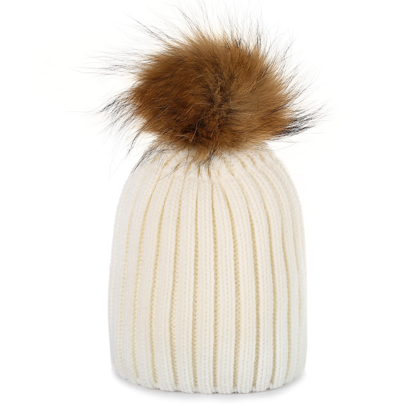 Adults Woman Man Warm Winter Wool Knit Beanie Pom Hat Cap