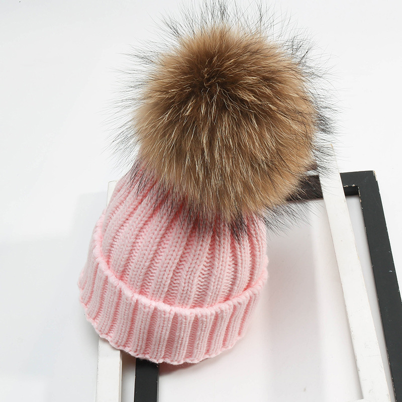 Adults Woman Man Warm Winter Wool Knit Beanie Pom Hat Cap