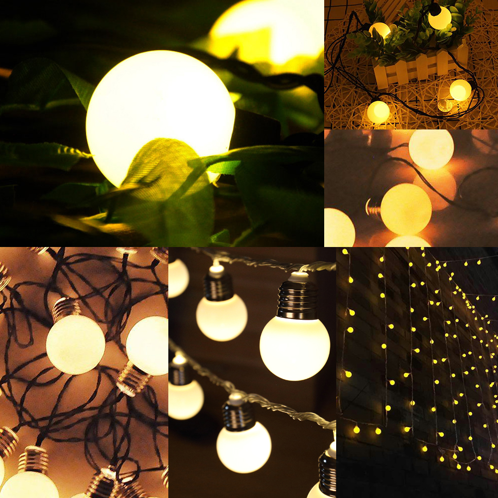 4.8m LED String Light Bulb 20 LED Lamp Beads Warm White Fairy Lamp