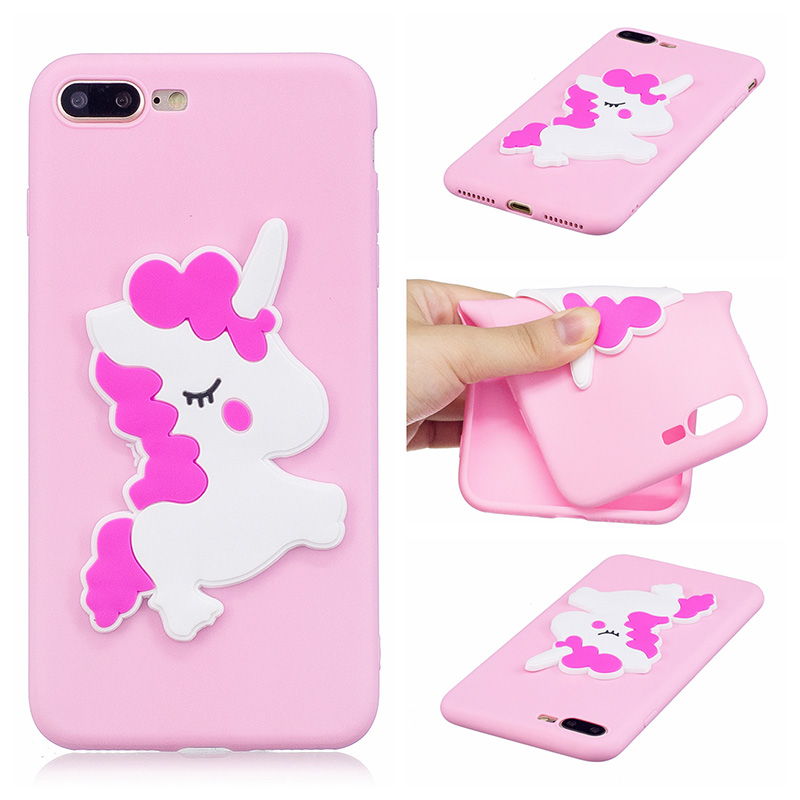 3D Cartoon Silicone Soft TPU Protective Back Case for Apple iPhone 7/8 Plus