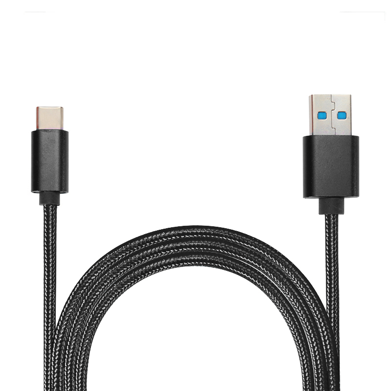 25CM Knit Braided High Quality Type C Data Cable USB Charger for Macbook Samsung S8 - Black