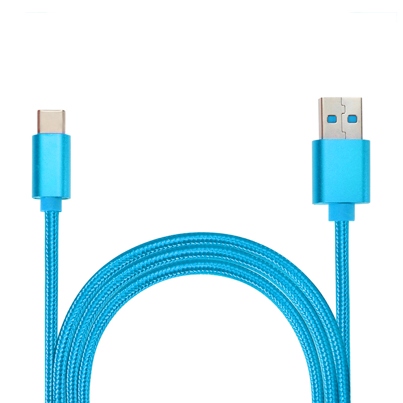 25CM Knit Braided High Quality Type C Data Cable USB Charger for Macbook Samsung S8 - Blue