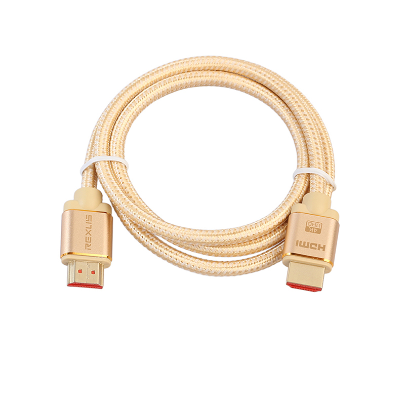 HDMI Cable 2.0 Gold-Plated Cotton Braided Aluminum Alloy Shell HDMI Plug Cable Cord - 5M