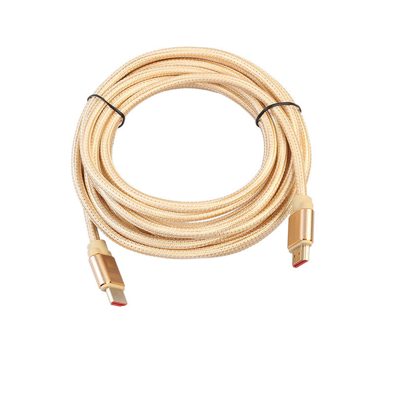HDMI Cable 2.0 Gold-Plated Cotton Braided Aluminum Alloy Shell HDMI Plug Cable Cord - 10M