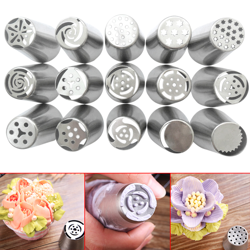 Stainless Steel Flower Icing Piping Nozzles Cake Baking Tools Random Pattern