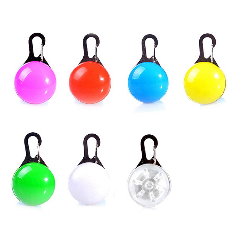 LED Pet Dog Cat Collar Buckle Night Light Safety Clip Flashing Neon Pendant - Colorful