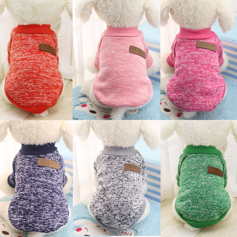 Pet Coat Dog Jacket Winter Clothes Puppy Knitted Sweater Clothing Coat Apparel Size M - Rose Red