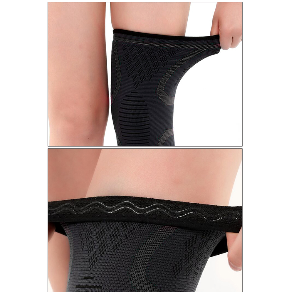 1 Pair Self-Heating Anti-slip Knee Support Pad Arthritis Brace Protective Belt Black - Size S
