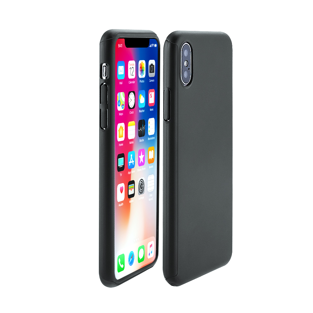iPhone X/XS Ultra Slim Thin 360 Degree Full Body Protective PC Hard Case Back Cover - Black