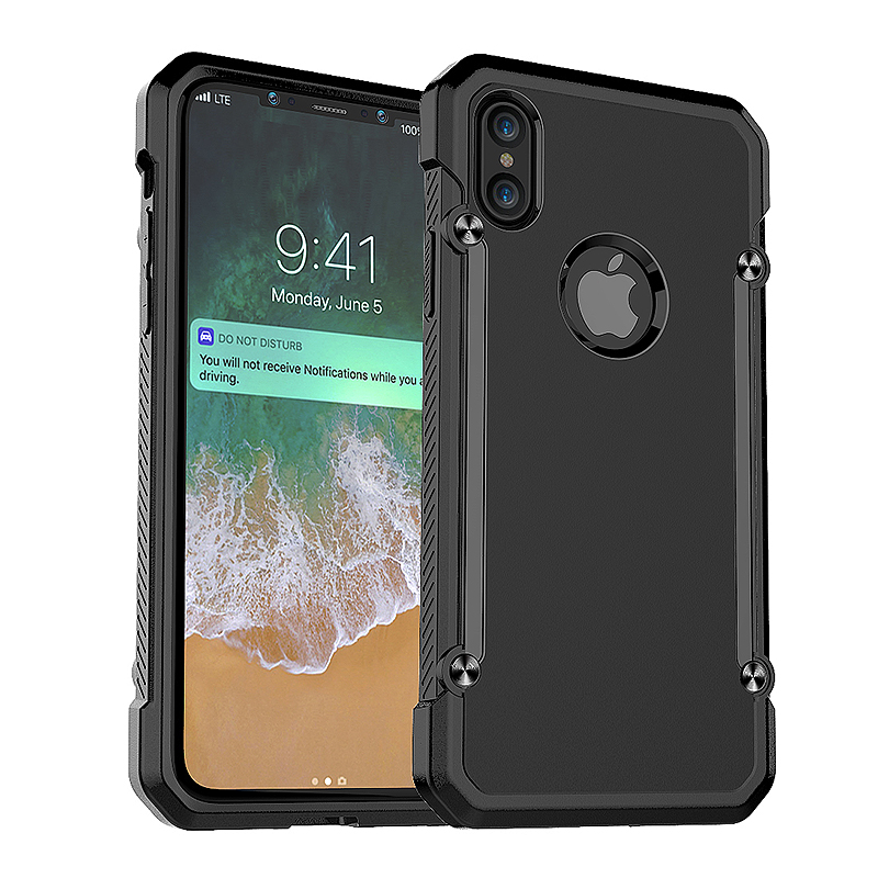 Luxury Clear Back Soft TPU Protective Case Back Cover for iPhone X/XS - Black