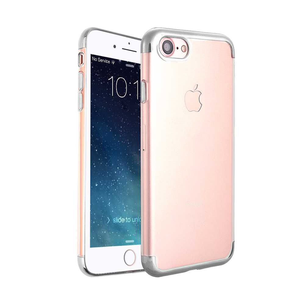 Soft TPU Silicone Shockproof Case Ultra Slim Thin Clear Back Cover for iPhone 6S Plus - Silver