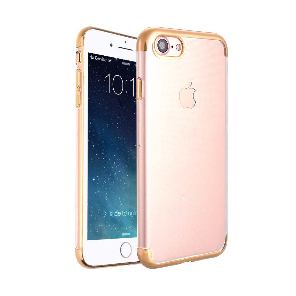 Soft TPU Silicone Shockproof Case Ultra Slim Thin Clear Back Cover for iPhone 6S Plus - Golden