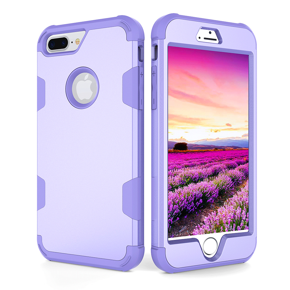 iPhone 7/8 Plus PC + TPU Case Protective Shockproof Bumper Back Cover Shell - Purple
