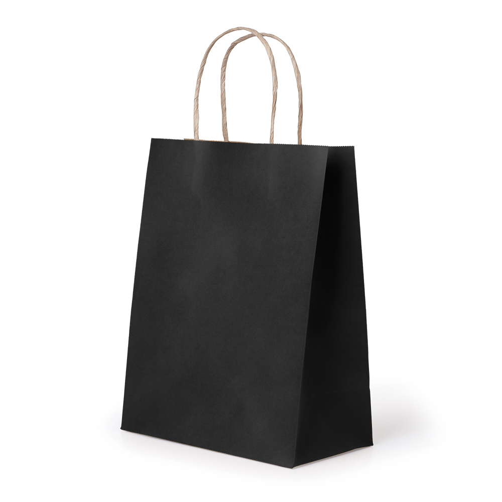 21*15*8cm Hand Portable Party Paper Gift Bag Kraft Paper - Black