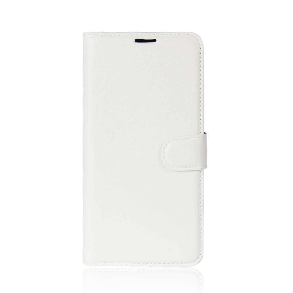 Litchi Texture PU Leather Flip Wallet Case Cover with Card Slots for Samsung Galaxy S9 - White