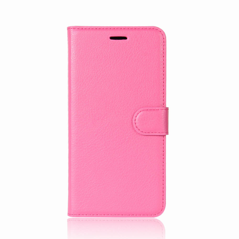 Litchi PU Leather Horizontal Flip Case Card Slots Wallet Cover for Samsung Galaxy S9 Plus - Rose Red