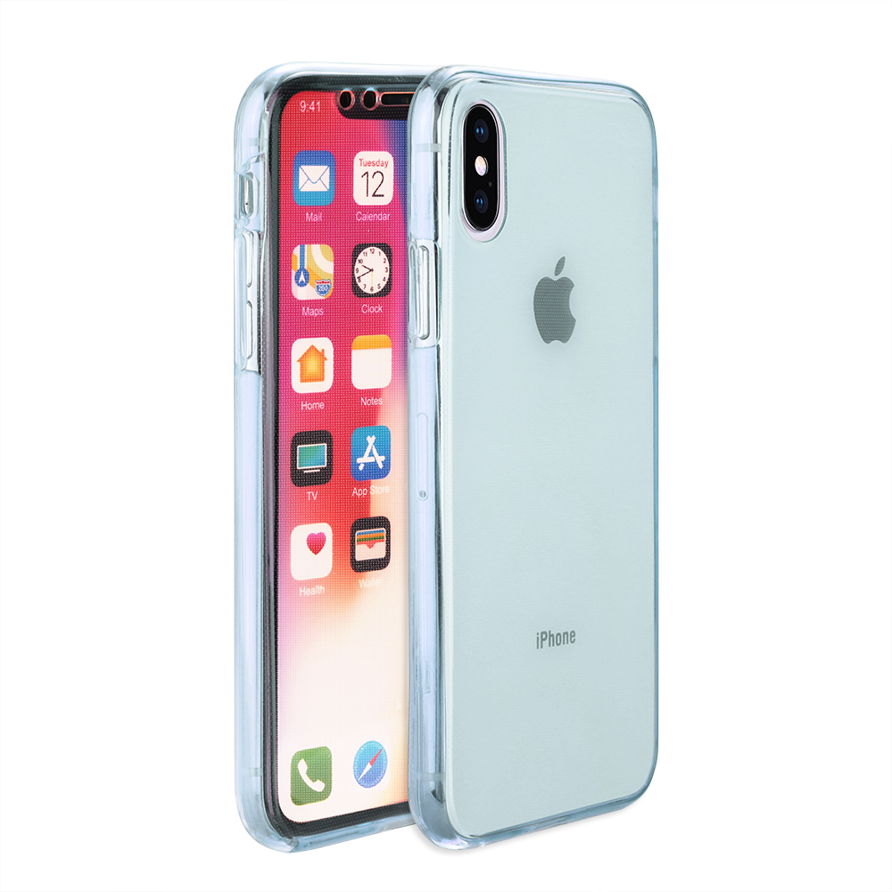 Slim Clear Soft TPU Silicone Gel Shockproof Case Back Cover Shell for iPhone X/XS - Blue